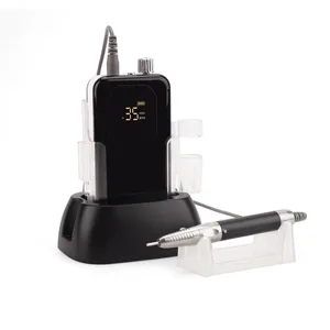 Brushless Nail Drill 35000 <strong>RPM</strong> 2500mAH Rechargeable Nail Gel Polisher for Manicure Machine Electric Nail Drill With <strong>Full</strong> LCD Dis