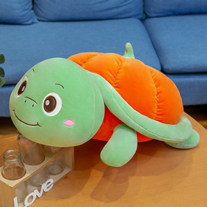 大型ハロウィーンタートルぬいぐるみパンプキンシェルスリーピングピロー着用可能ぬいぐるみ生地PPコットン充填小型犬クマ