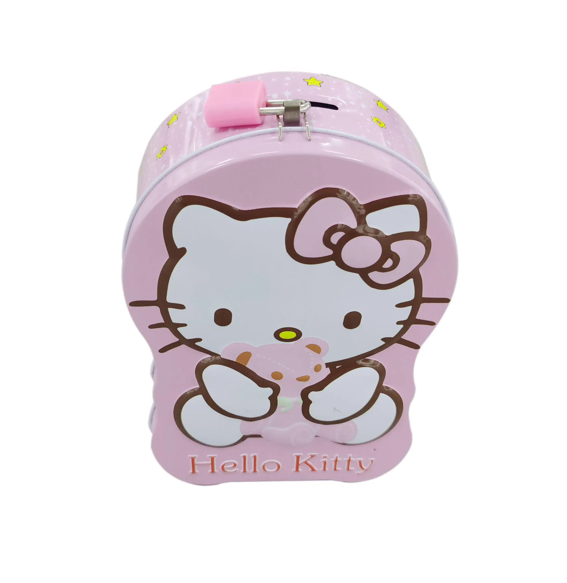 Hello KITTY กล่องดีบุกกระปุกออมสินพร้อมที่จับพลาสติก