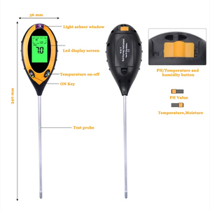ST-02 <strong>4</strong> <strong>in</strong> <strong>1</strong> Soil Tester Humidity Moisture PH Soil Meter Soil PH Meter Tester for Plant 3.5-8 pH (3.5-6.5 Acid, 7-8 Alkaline) - Product Image 4
