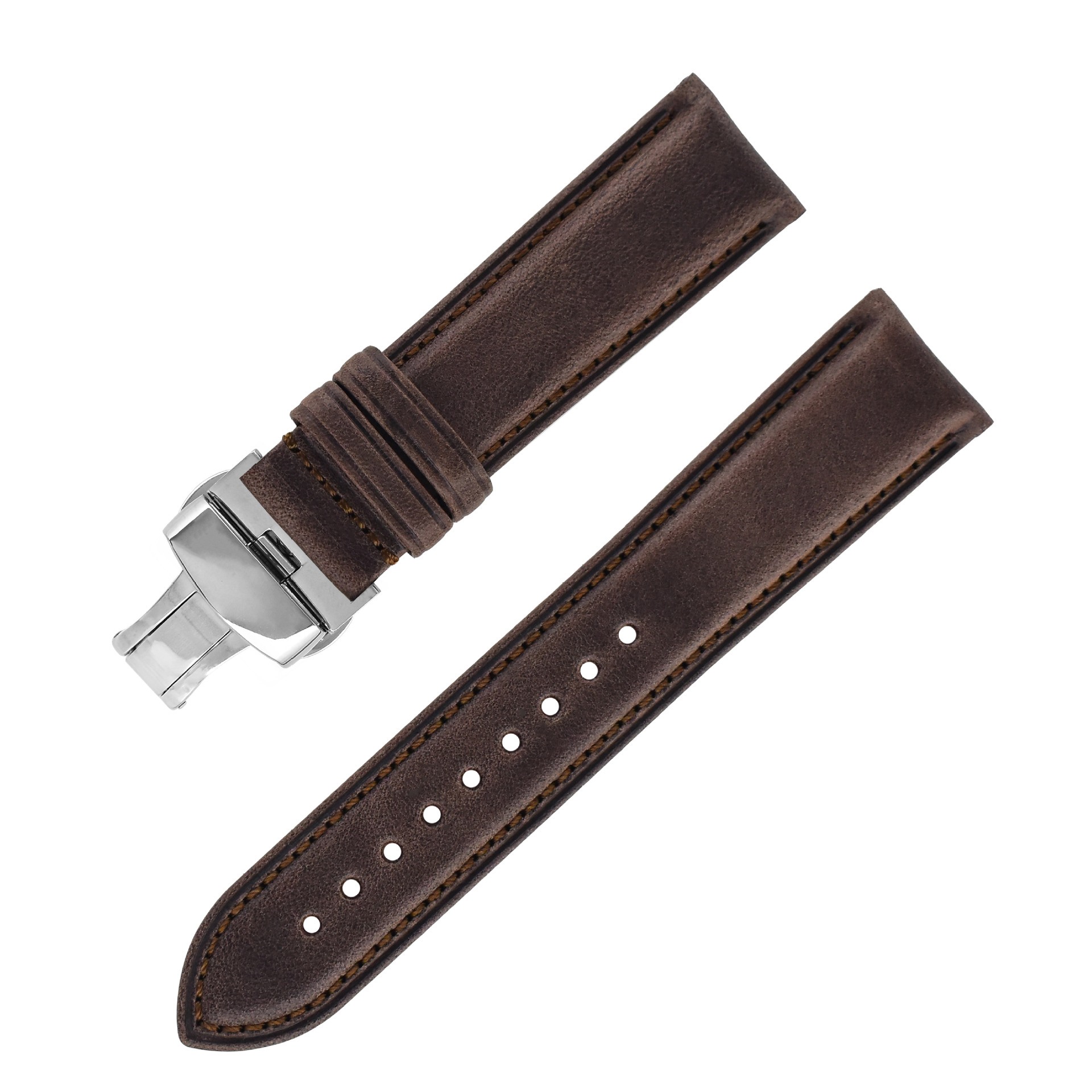 Coffee-colored steel butterfly clasp