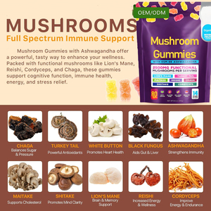 Nhãn hiệu riêng tất cả trong 1 Hữu Cơ nấm Gummies Reishi Đông Trùng Hạ Thảo sư tử bờm nấm Booster Bộ nhớ nootropic não bổ sung - Product Image 3