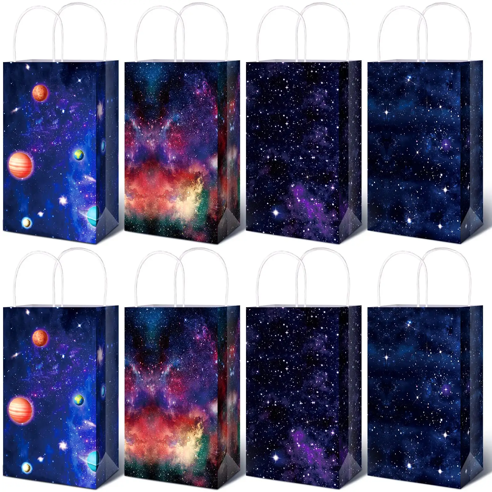 Luar Angkasa hadiah tas luar angkasa pesta nikmat Planet permen Galaxy tas hadiah untuk anak-anak laki-laki perempuan tema angkasa perlengkapan pesta