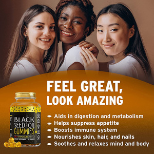 2025 OEM biểu tượng tùy chỉnh 2000mg phục vụ viên nang mềm Gel nigella sativa đen dầu hạt Gummies - Product Image 2
