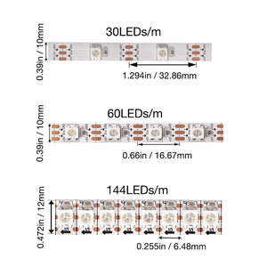 Addressable WS2812B Pixels RGB Full Color <strong>Led</strong> Strip SMD <strong>5050</strong> 144 <strong>LEDs</strong>/M <strong>5V</strong> WS 2812 <strong>Led</strong> Rgbic Magic Strip Light - Product Image 3