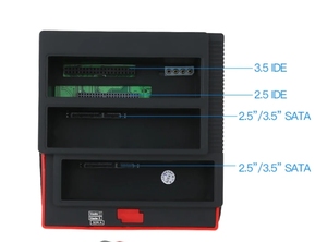 多功能2.5 "/ 3.5" USB 3.0至2个SATA端口1个IDE端口外部硬盘驱动器扩展坞读卡器USB3.0集线器 - Product Image 3