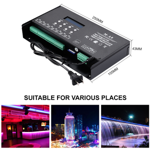 Aipin-Controlador de píxeles <span class=keywords><strong>LED</strong></span> DMX a SPI, controlador Artnet de 8 puertos, compatible con tarjeta SD, consola DMX512, controlador de píxeles <span class=keywords><strong>LED</strong></span> - Product Image 5