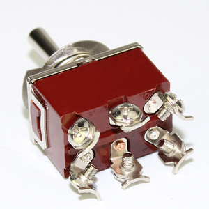 15A 250V 12MM (ON)-OFF-(ON) トグルスイッチ3ウェイ6ピントグルスイッチブラウンカラーDPDTモーメンタリートグルスイッチ (カーボート用) - Product Image 2