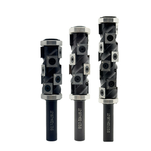 交換可能な挿入カーバイドフラッシュトリムルータービット上底ダブルベアリング1/2インチシャンク30mm CNCスパイラルボトムミリングカッター - Product Image 2