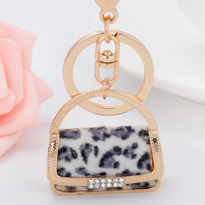 <strong>Fancy</strong> Leopard Print Purse Bag Keychains Mini 3D Handbag <strong>Key</strong> Ring for Women Car Backpack Pendant Keychains Jewelry