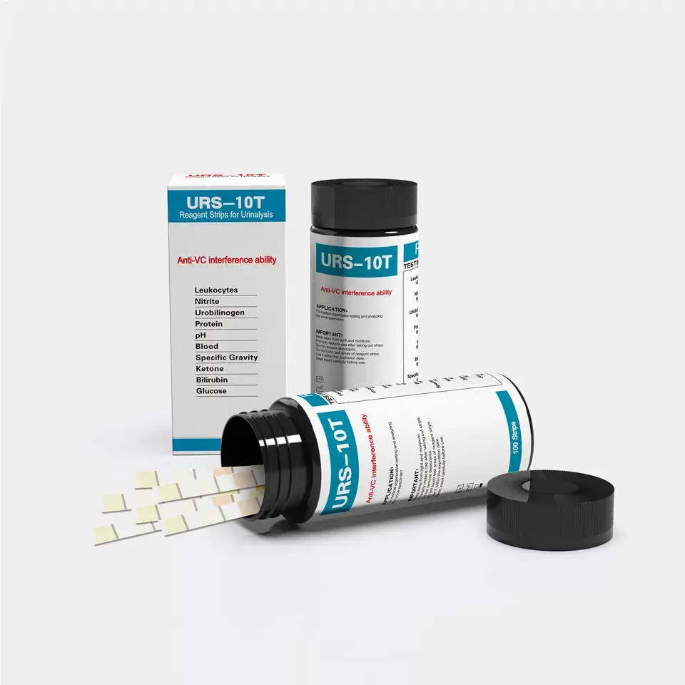 Bandelettes d'analyse d'urine à 10 paramètres Bandelettes de test d'urine Test de glucose, cétone, pH, protéines, sang, SG 50 pièces