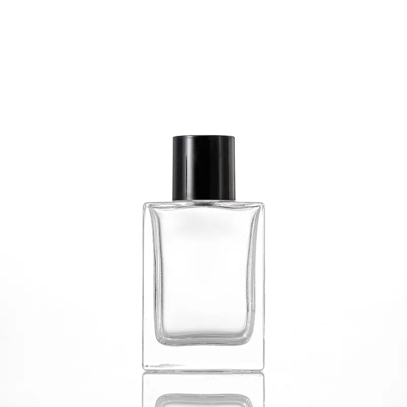 30ml 50ml 100ml dikdörtgen parfüm şişesi şeffaf boş parfüm doldurulabilir sprey şişesi toptan