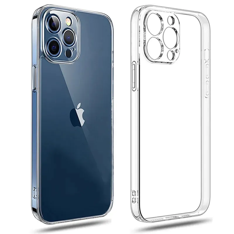 Custodia trasparente per iPhone 15 Pro Max 14 12 11 Pro XR X XS Max 13 Mini custodia in silicone morbido per iphone 7 8 SE 2 6 6S 5