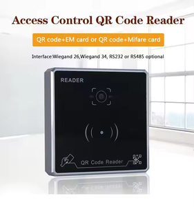 Wiegand 26 34 1D 2D Escáner de código Qr Lector de tarjetas RFID NFC Lector de sistema de control de acceso de montaje en pared - Product Image 4