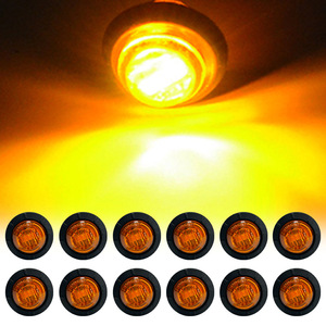 Stokta su geçirmez 12V 3LED 3/4 "yuvarlak kırmızı Amber kamyon römork için LED yan işaretleyici ışık, 3 teller ile kurulum, yüksek düşük fonksiyonu - Product Image 6