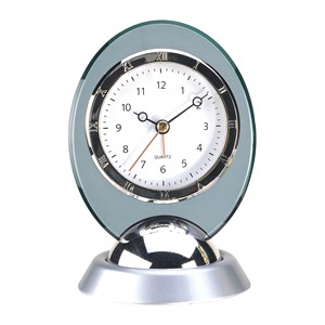 Đồng Hồ Để Bàn Pha Lê Hình Quả Trứng CóĐế Trong Suốt Đồng Hồ Kim Loại Để Bàn Mới Mạ Điện Đá Cẩm Thạch Để Trang Trí Bàn Gia Đình - Product Image 2