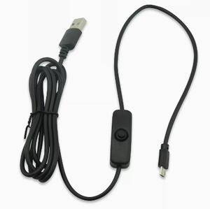 Venta caliente Raspberry Pi Cable de alimentación Cable de carga para Raspberry Pi 3 4 Raspberry Pi con botón de interruptor