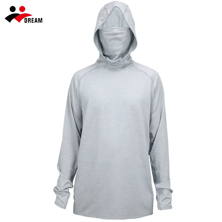 Ropa de pesca sublimada UPF50 + para hombre, Sudadera con capucha de poliéster y licra, protección solar rápida, en venta