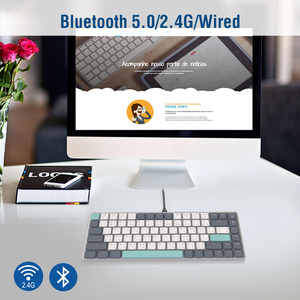 Gateron Switch Perfil inferior Delgado Teclado mecánico personalizado para juegos Nuevo Bluetooth Inalámbrico con cable Tipo C Interfaz USB LED Azul - Product Image 5