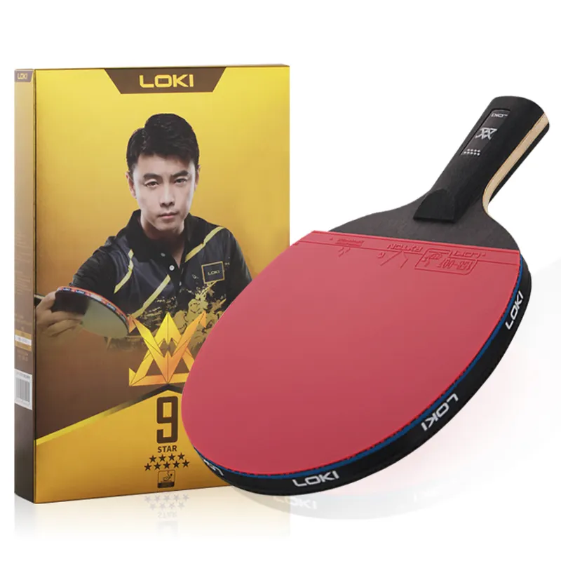 Raqueta de ping pong Loki E9, raquetas de tenis de mesa de carbono Ture para jugadores profesionales con ataque potente