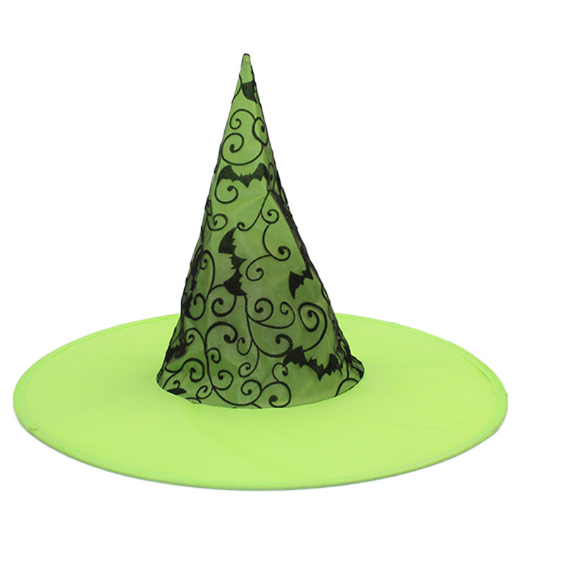 Cappello da strega in taffetà di poliestere verde