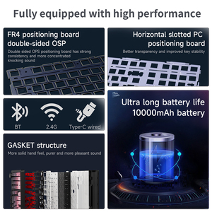 Ajazz ak980 V2 tri-chế độ bàn phím không dây 2.4G có dây Type-C RGB Backlit Bàn phím chơi game cơ khí - Product Image 3