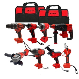 EKIIV Factory Best Selling <strong>Red</strong> 21V OEM Professional Power <strong>Tool</strong> Set Combo 8 Piece Socket Set Brushless Cordless <strong>Tool</strong> <strong>Kit</strong> - Product Image 1