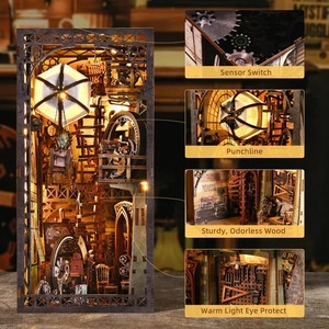 Hamaileon 300-500ชิ้นไม้บุ๊ค3D ซอกหนังสือชุดปริศนาแบบทำมือพร้อมไฟ LED - Product Image 6