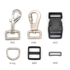 Köpek tasması donanım seti Metal D halka tasma kanca ve plastik Tri Glide kemer döngü kavisli köpek tasması toka - Product Image 1