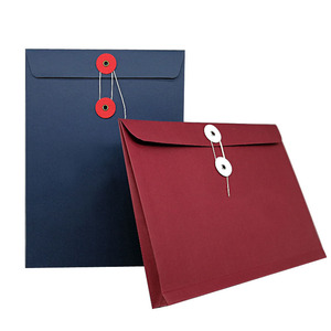 Benutzer definierte starre Umschlag UV-gedruckte Kraft papier umschlag mit Knopf und Schnur verschluss - Product Image 1