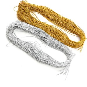Cuerda elástica cordón elástico Etiqueta de tesoro Cuerda de etiqueta de yute de algodón Cuerda de oro brillante para etiquetas colgantes - Product Image 4