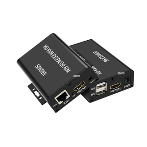 HDMI KVM扩展器通过5/6类以太网电缆连接到60M 1080P HDMI USB RJ45局域网扩展器支持键盘鼠标扩展传输 - Product Image 1