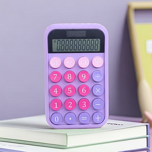 Mechanical Circular <strong>Computer</strong> Button Color Desktop Dual Power Supply 10 Digit Digital Electronic Calculator Office Supplies