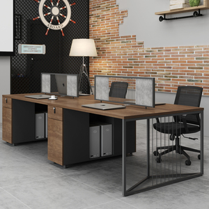 Modern Style MDF Chrome Frame Office Furniture <strong>Simple</strong> Design Convertible Two Seat/ Four Seat Workstation <strong>Desk</strong> for <strong>Computer</strong> Use - Product Image 3