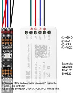 ESann iOS Android App беспроводной пульт дистанционного управления DC 5V 12V 24V SP108E светодиодная полоса Пиксельная светодиодная цифровая WIFI контроллер - Product Image 5
