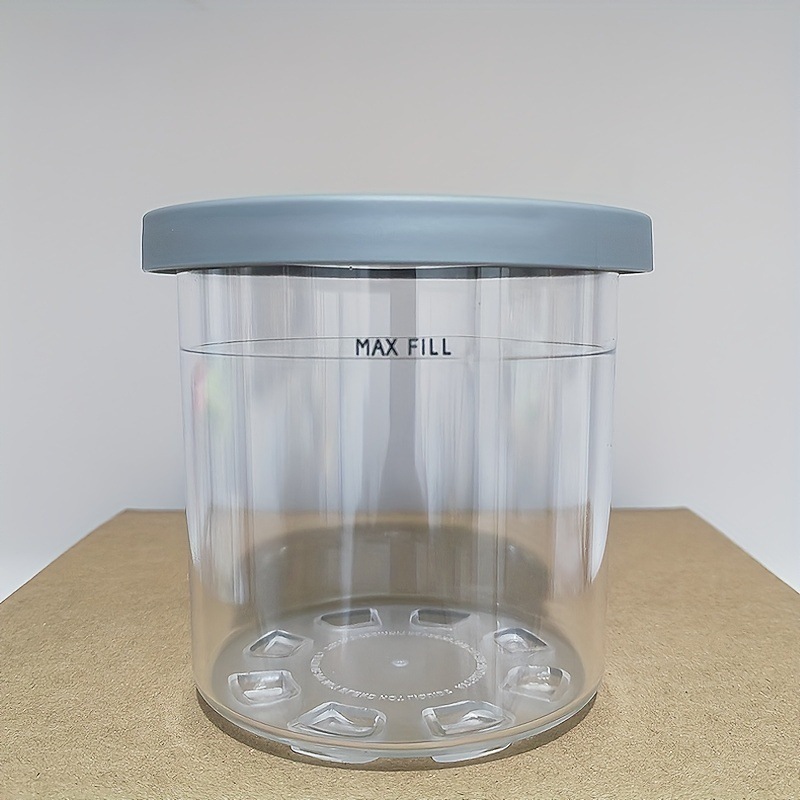 Gray-capped ice cream jar