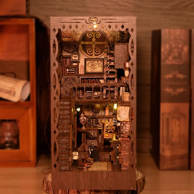 Diy casa en miniatura Know Me Scholars's Dream Diy Book Nook casa en miniatura juguetes sujetalibros de madera