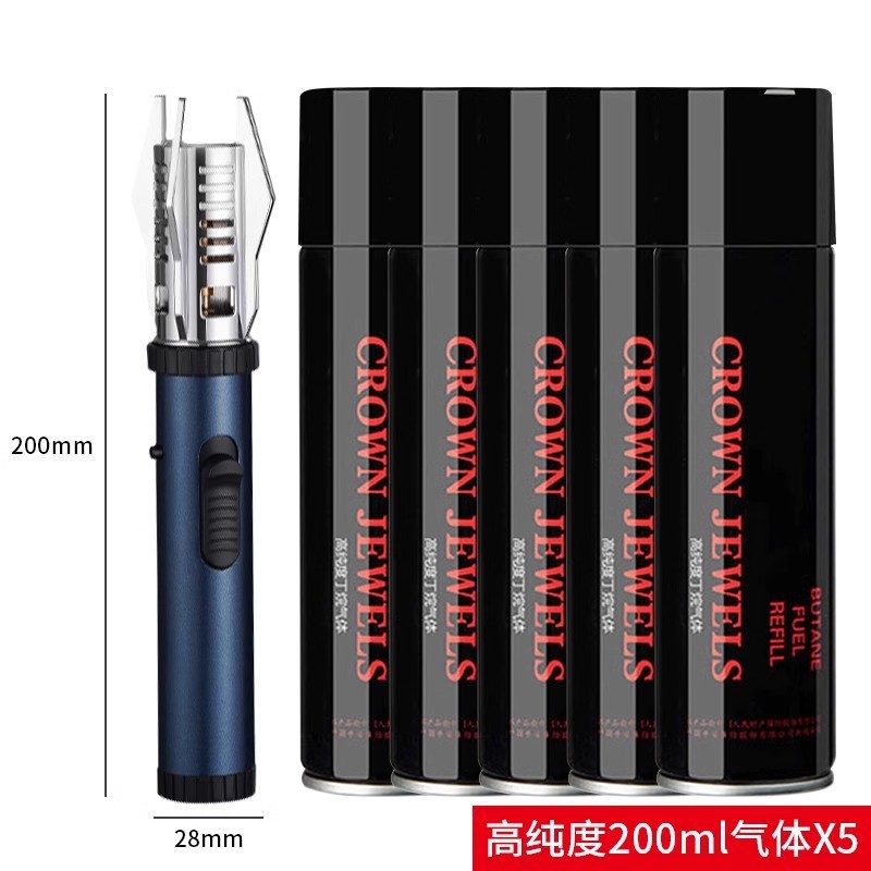 Five 200ml bottles of frosted blue high-purity gas
