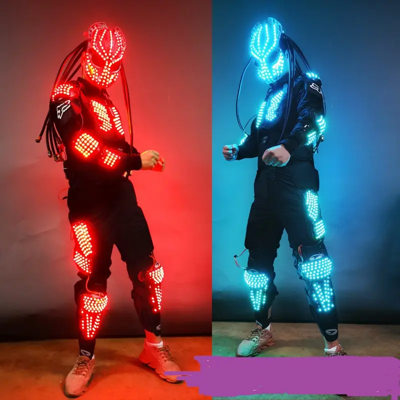 2023 nueva gran oferta artesanía a mano LED RGB Color tamaño real 6 pies de altura LED iluminar el interior humano usando Cosplay LED traje de actuación