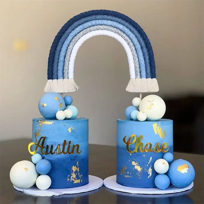 Strumenti per decorazioni per torte calde in stile cimiliano decorazioni per torte in corda di cotone fatte a mano per fornitore di torte per feste di matrimonio di compleanno