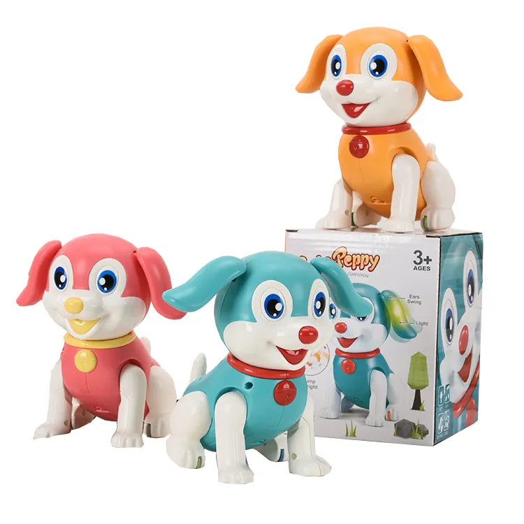 子供のための創造的な電気ボーカルウォーキング犬のおもちゃ誕生日プレゼント面白い動く耳光るロボット子犬子供教育玩具