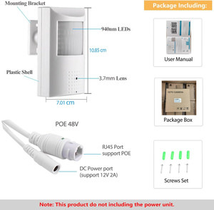 HD 6MP <strong>PIR</strong> <strong>IP</strong> PoE Security Mini 3.7mm Lens Indoor IR Night Vision CCTV <strong>Camera</strong> P2P Human Body Detection Alarm Built-in Microphone - Product Image 6