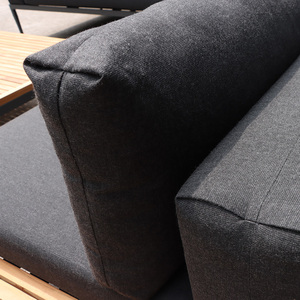 Meilleures ventes de canapés modernes en bois de teck pour l'extérieur avec coussin imperméable, meubles de jardin - Product Image 6