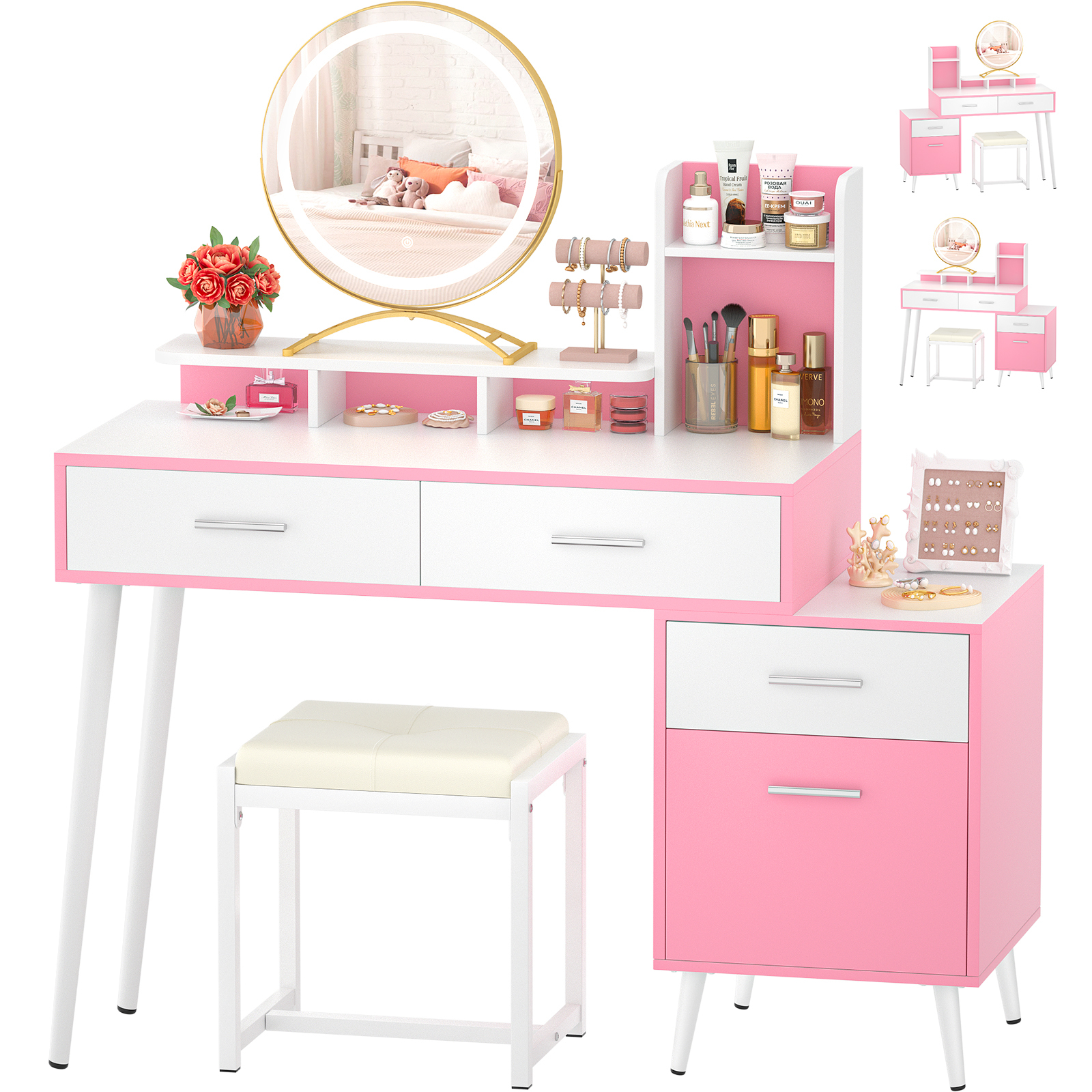 White & Pink