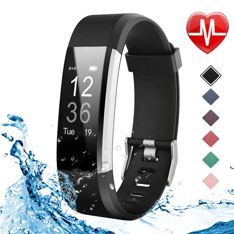 115 più Smartwatch frequenza cardiaca pressione sanguigna Fitness Sport orologio GPS Tracker bracciali intelligenti