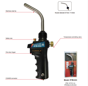 Antorcha manual de gas a precio de fábrica para soldar con mapa o punta giratoria de combustible de propano para uso en refrigeración de Plomería - Product Image 5