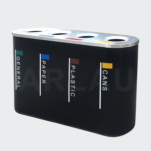 Açık çok bölmeli paslanmaz çelik çöp çöp tenekesi kamu <span class=keywords><strong>Metal</strong></span> geri dönüşüm çöp kutusu alışveriş merkezi ticari SS çöp - Product Image 6