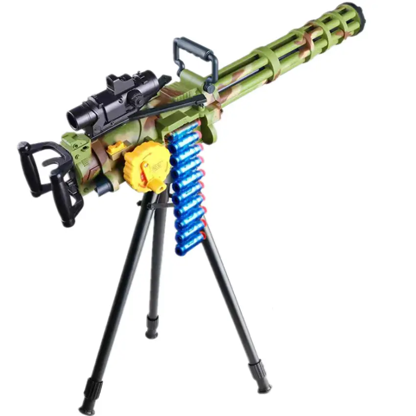 2014 nuovi giocattoli mimetici pistola militare M134 Gatling pistola da tiro in schiuma per interni ed esterni