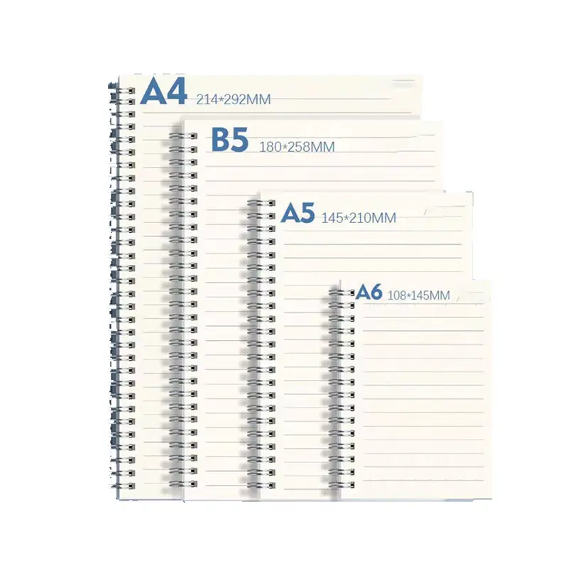 Kustom PP penutup barang alat tulis A4 A5 B5 longgar daun Binder Logo Lined Notepad obral manufaktur sekolah perencana Notebook