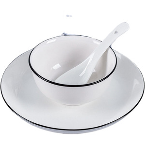 Lò vi sóng bát đặt hộ gia đình dao kéo Nordic gốm dao kéo bữa ăn tối tấm nhỏ Bát súp - Product Image 5